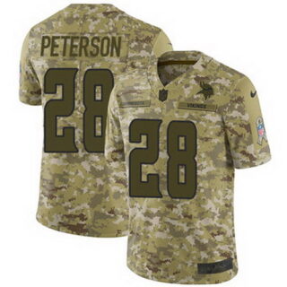 Nike Vikings #28 Adrian Peterson Camo Youth Stitched NFL Limited 2018 Salute to Service Jersey