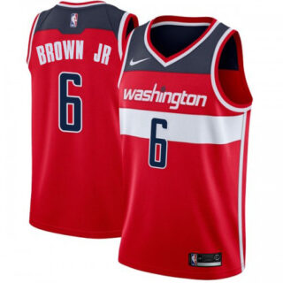 Nike Wizards #6 Troy Brown Jr Red NBA Swingman Icon Edition Jersey