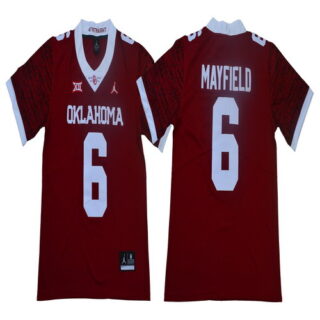 Oklahoma Sooners 6 Baker Mayfield Red 47 Game Winning Streak College Football Jersey