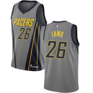 Pacers #26 Jeremy Lamb Gray Basketball Swingman City Edition 2018 19 Jersey