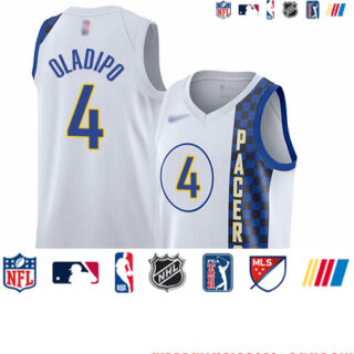 Pacers #4 Victor Oladipo White Basketball Swingman City Edition 2019 20 Jersey