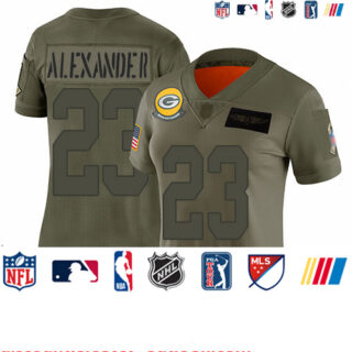 Packers #23 Jaire Alexander Camo Women's Stitched Football Limited 2019 Salute to Service Jersey