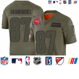 Patriots #87 Rob Gronkowski Camo Youth Stitched Football Limited 2019 Salute to Service Jersey