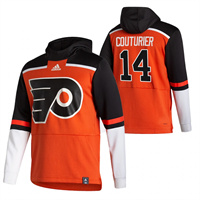 Philadelphia Flyers #14 Sean Couturier Reverse Retro Pullover Hoodie Orange