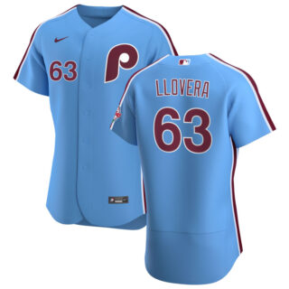 Philadelphia Phillies #63 Mauricio Llovera Men's Nike Light Blue Alternate 2020 Authentic Player MLB Jersey