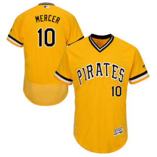 Pirates #10 Jordy Mercer Gold Flexbase Authentic Collection Stitched Baseball Jersey