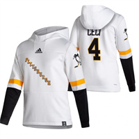 Pittsburgh Penguins #4 Cody Ceci Reverse Retro Pullover Hoodie White