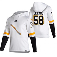 Pittsburgh Penguins #58 Kris Letang Reverse Retro Pullover Hoodie White
