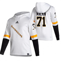 Pittsburgh Penguins #71 Evgeni Malkin Reverse Retro Pullover Hoodie White