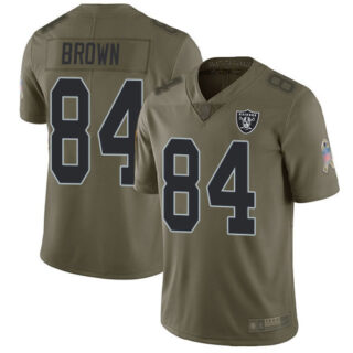 Raiders #84 Antonio Brown Olive Youth Stitched Football Limited 2017 Salute to Service Jersey