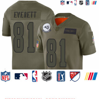 Rams #81 Gerald Everett Camo Youth Stitched Football Limited 2019 Salute to Service Jersey