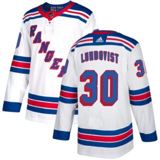 Rangers #30 Henrik Lundqvist White Road Authentic Stitched Hockey Jersey