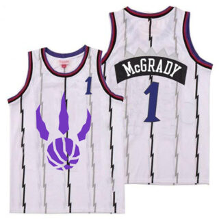 Raptors 1 Tracy McGrady White Logo Retro Jersey 5