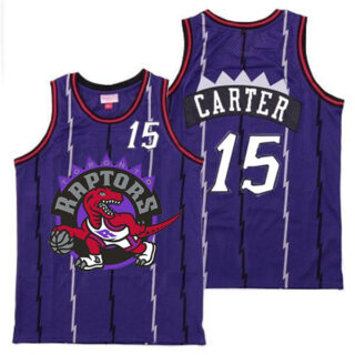 Raptors 15 Vince Carter Purple Big Logo Retro Jersey 8