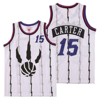 Raptors 15 Vince Carter White Throwback Jersey 1
