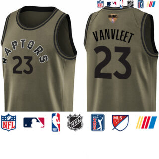 Raptors #23 Fred VanVleet Green Salute to Service 2019 Finals Bound Basketball Swingman Jersey