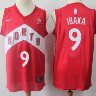 Raptors #9 Serge Ibaka Red Basketball Swingman Earned Edition Jersey
