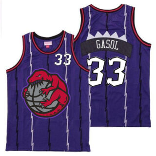 Raptors 33 Marc Gasol Purple Retro Jerseys 2