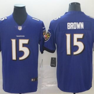 Ravens 15 Marquise Brown Purple Vapor Untouchable Limited Jersey