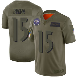 Ravens #15 Marquise Brown Camo Men's Stitched Football Limited 2019 Salute To Service Jersey