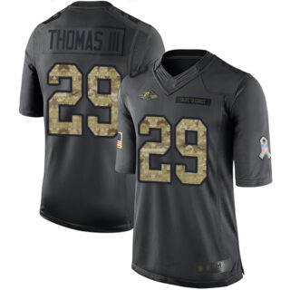 Ravens #29 Earl Thomas III Black Men's Stitched Football Limited 2016 Salute to Service Jersey