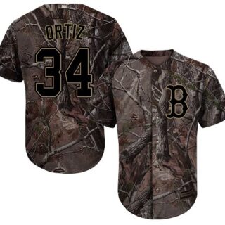 Red Sox #34 David Ortiz Camo Realtree Collection Cool Base Stitched Baseball Jersey