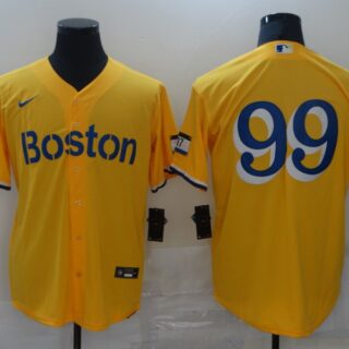 Red Sox 99 Alex Verdugo Gold Nike 2021 City Connect Replica Player Cool Base Jersey