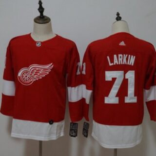 Women Red Wings 71 Dylan Larkin Red Adidas Jersey