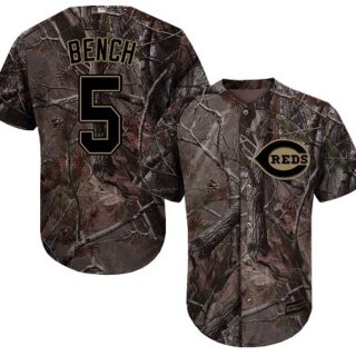 Reds #5 Johnny Bench Camo Realtree Collection Cool Base Stitched Baseball Jersey
