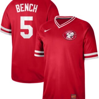 Reds #5 Johnny Bench Red Authentic Cooperstown Collection Stitched Baseball Jersey