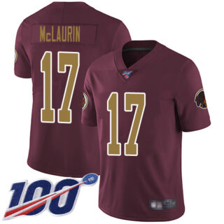 Redskins #17 Terry McLaurin Burgundy Red Alternate Youth Stitched Football 100th Season Vapor Limited Jersey