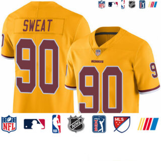 Redskins #90 Montez Sweat Gold Youth Stitched Football Limited Rush Jersey