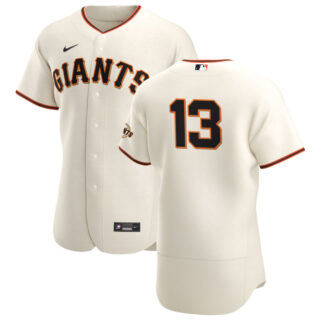 San Francisco Giants #13 Austin Slater Men's Nike Cream Home 2020 Authentic Player MLB Jersey