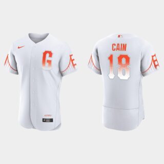 San Francisco Giants #18 Matt Cain Men's 2021 City Connect Authentic White Jersey