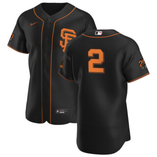 San Francisco Giants #2 Daniel Robertson Men's Nike Black Alternate 2020 Authentic 20 at 24 Patch Player MLB Jersey