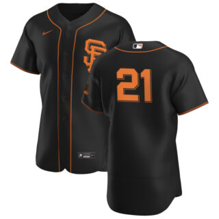 San Francisco Giants #21 Joey Bart Men's Nike Black Alternate 2020 Authentic Player MLB Jersey