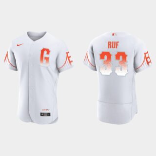 San Francisco Giants #33 Darin Ruf Men's 2021 City Connect Authentic White Jersey