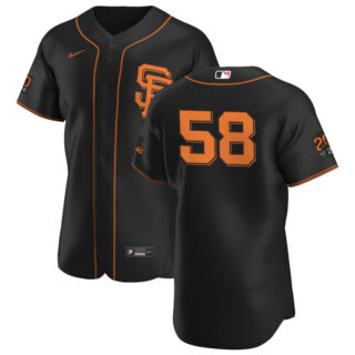 San Francisco Giants #58 Trevor Gott Men's Nike Black Alternate 2020 Authentic 20 at 24 Patch Player MLB Jersey