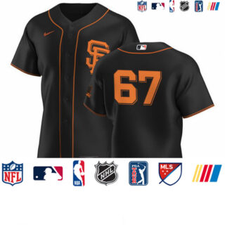 San Francisco Giants #67 Sam Selman Men's Nike Black Alternate 2020 Authentic Player MLB Jersey