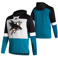 San Jose Sharks Blank Reverse Retro Pullover Hoodie Gray Teal
