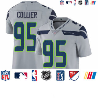 Seahawks #95 L.J. Collier Grey Alternate Youth Stitched Football Vapor Untouchable Limited Jersey