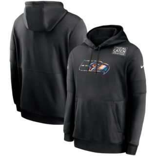 Seattle Seahawks 2020 NFL Crucial Catch Sideline Performance Pullover Hoodie Black