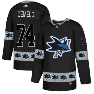 Sharks 74 Dylan Demelo Black Team Logos Fashion Adidas Jersey