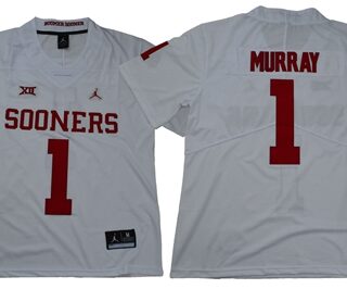 Sooners #1 Kyler Murray White Jordan Brand Limited Stitched NCAA Jersey