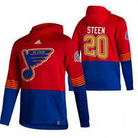 St. Louis Blues #20 Alexander Steen Reverse Retro Pullover Hoodie Red
