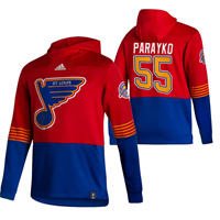 St. Louis Blues #55 Colton Parayko Reverse Retro Pullover Hoodie Red