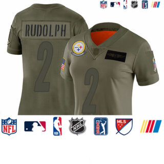 Steelers #2 Mason Rudolph Camo Women's Stitched Football Limited 2019 Salute to Service Jersey