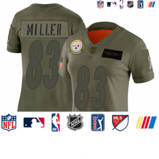 Steelers #83 Heath Miller Camo Women's Stitched Football Limited 2019 Salute to Service Jersey