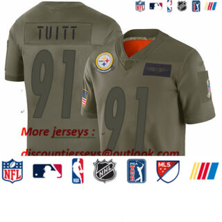 Steelers #91 Stephon Tuitt Camo Youth Stitched Football Limited 2019 Salute to Service Jersey