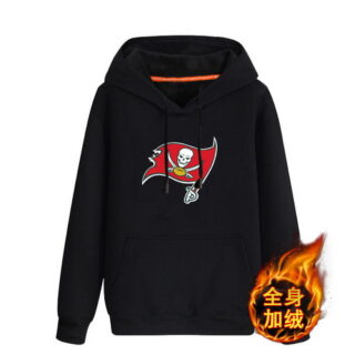 Tampa Bay Buccaneers Black Men's Winter Thicken NFL Pullover Hoodie